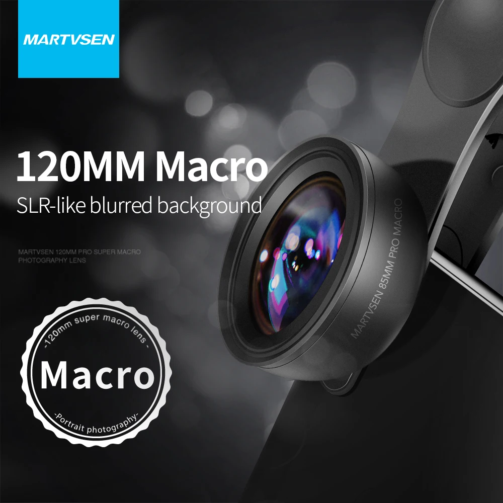 Martvsen 120mm Makro objektiv, profession elles 5k hd 10x