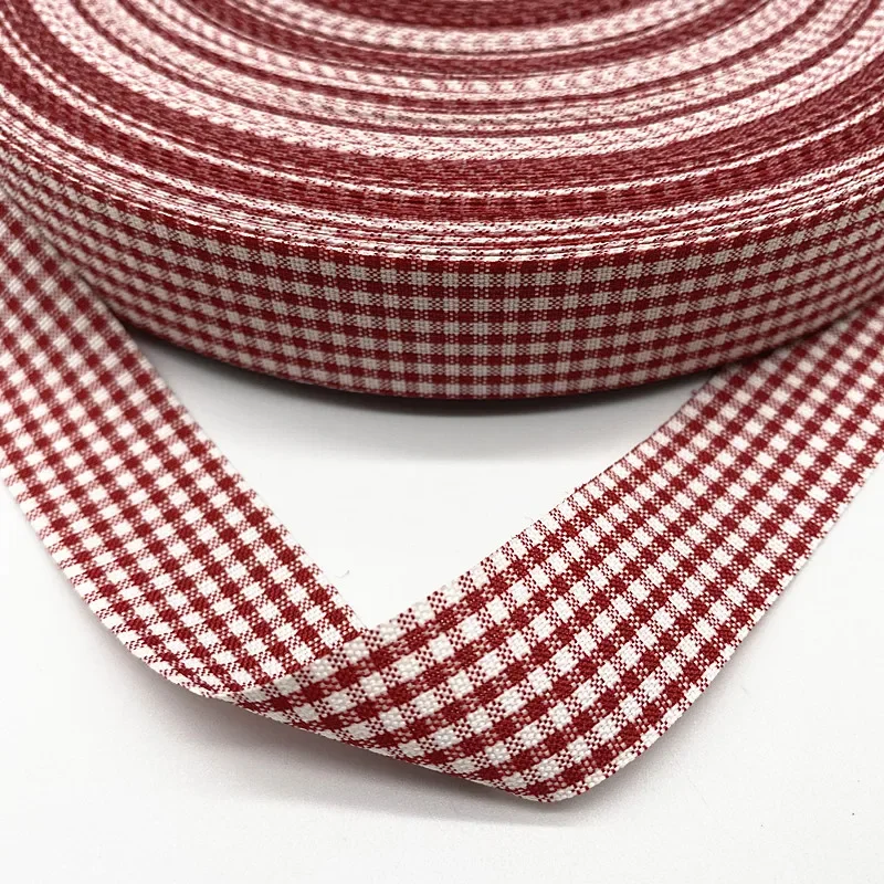 Neue 25mm Plaid Baumwolle Band Hochzeit Weihnachten – Bild 2