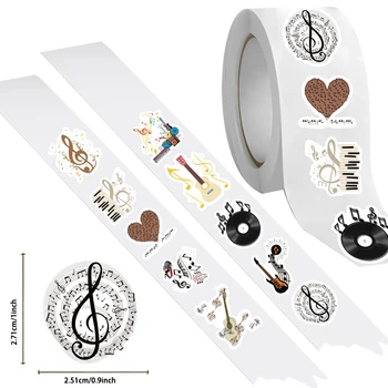 Rolle OSINE Musik Vinyl Rollenaufkleber Orchesterinstrument Aufkleber Violine Schlagzeug Aufkleber (500 Stück)