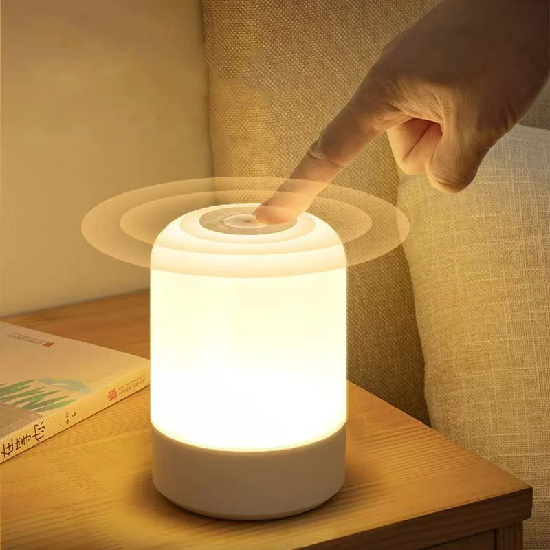Dimmbare LED-Nachttischlampen mit USB-Anschluss, 3 Farben