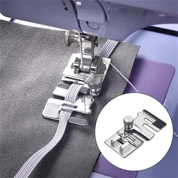 Haushalts nähmaschinen teile Fuß Nähfuß gerollter Saum Füße elastisches Kordel band Stoff Stretch DIY Näh