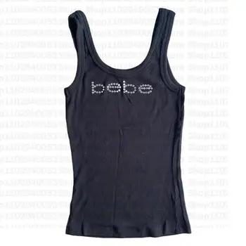 Vintage ärmelloses Tank Top Buchstaben Sommer Print Persönlichkeit Crop Top ärmellos schlank Streetwear Punk