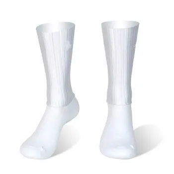 Radsport-Antirutsch-Socken mit Silikon, Sommer Whiteline Aero Socken für Herren, Fahrrad-Sport-Laufsocken