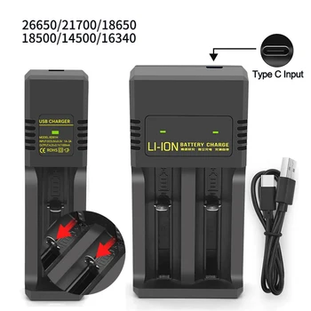 1/2 Slots 18650 Ladegerät 3,7 V-4,2 V Wiederaufladbare Li-Ion Batterie Ladegerät Lithium-Batterien Lade