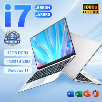 2026 Laptop Core I7 9850H A3950 Tragbare Laptops Windows 11 Pro 16GB RAM 1TB SSD 1920*1080 HD PC