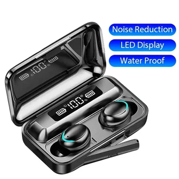 F9 Drahtlose Kopfhörer LED Display Binaural TWS Drahtlose Bluetooth Headset Wasserdichte Noise Reduction