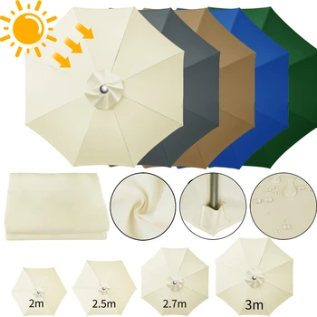 Sonnenschirm, austauschbarer Sonnenschirm oben, Stoff, Garten, Terrasse, Baldachin, Regenschirmabdeckung