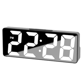 Digitaler Wecker, elektronische Uhr mit Spiegel oberfläche, einstellbare Helligkeit, Schlummer modell