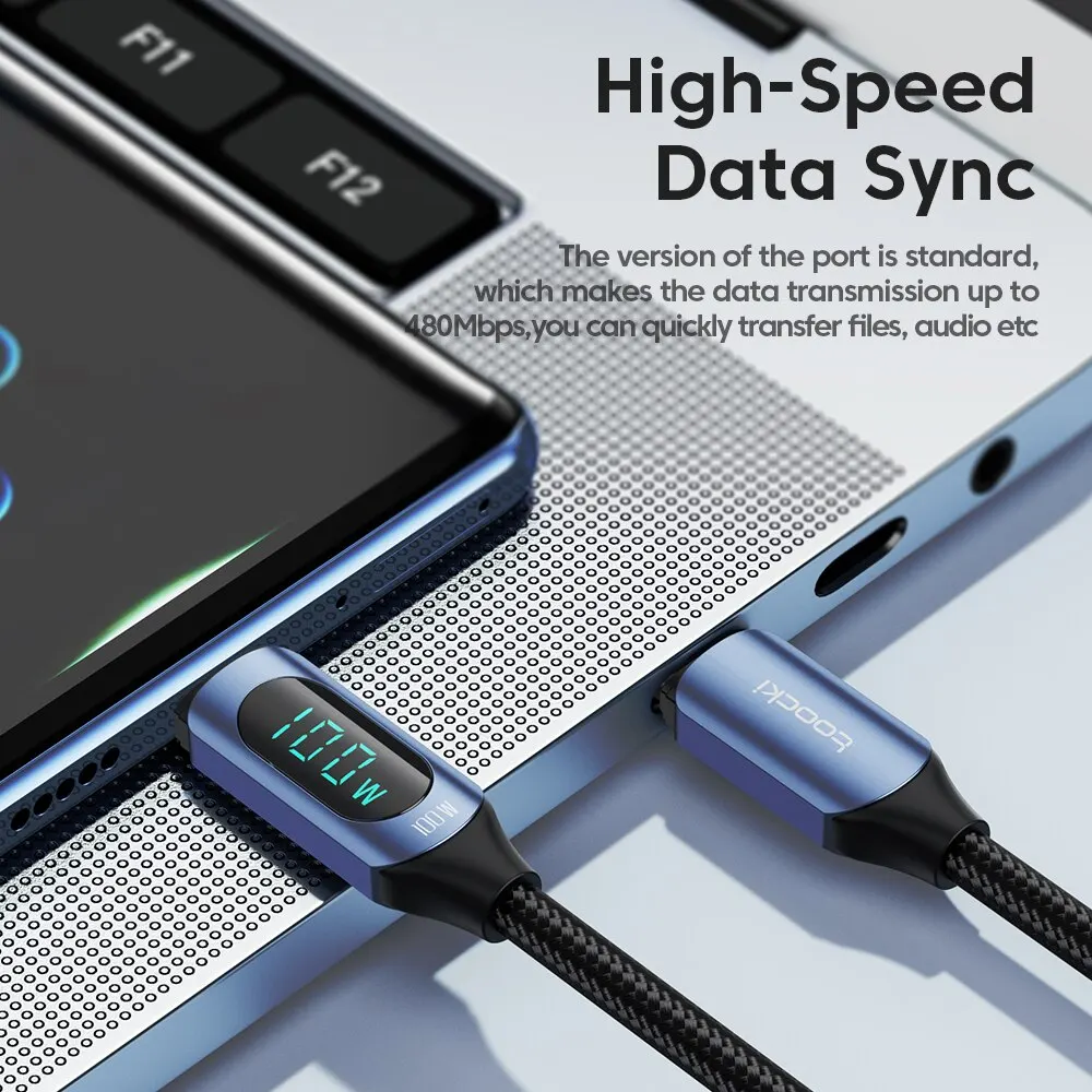 Toocki typ c zu typ c kabel 100w pd schnell ladegerät usb c – Bild 3