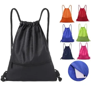 Outdoor Sport Gym Kordelzug Tasche Dickes Seil Basketball Fußball Große Kapazität Nylon Wasserdichte Zipper