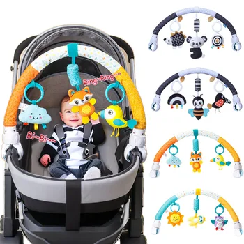 Kleinkind Baby Kinderwagen Bogen Spielzeug Spielen Glocke Spaß Neugeborene Sensorische Aktivität Einstellbar