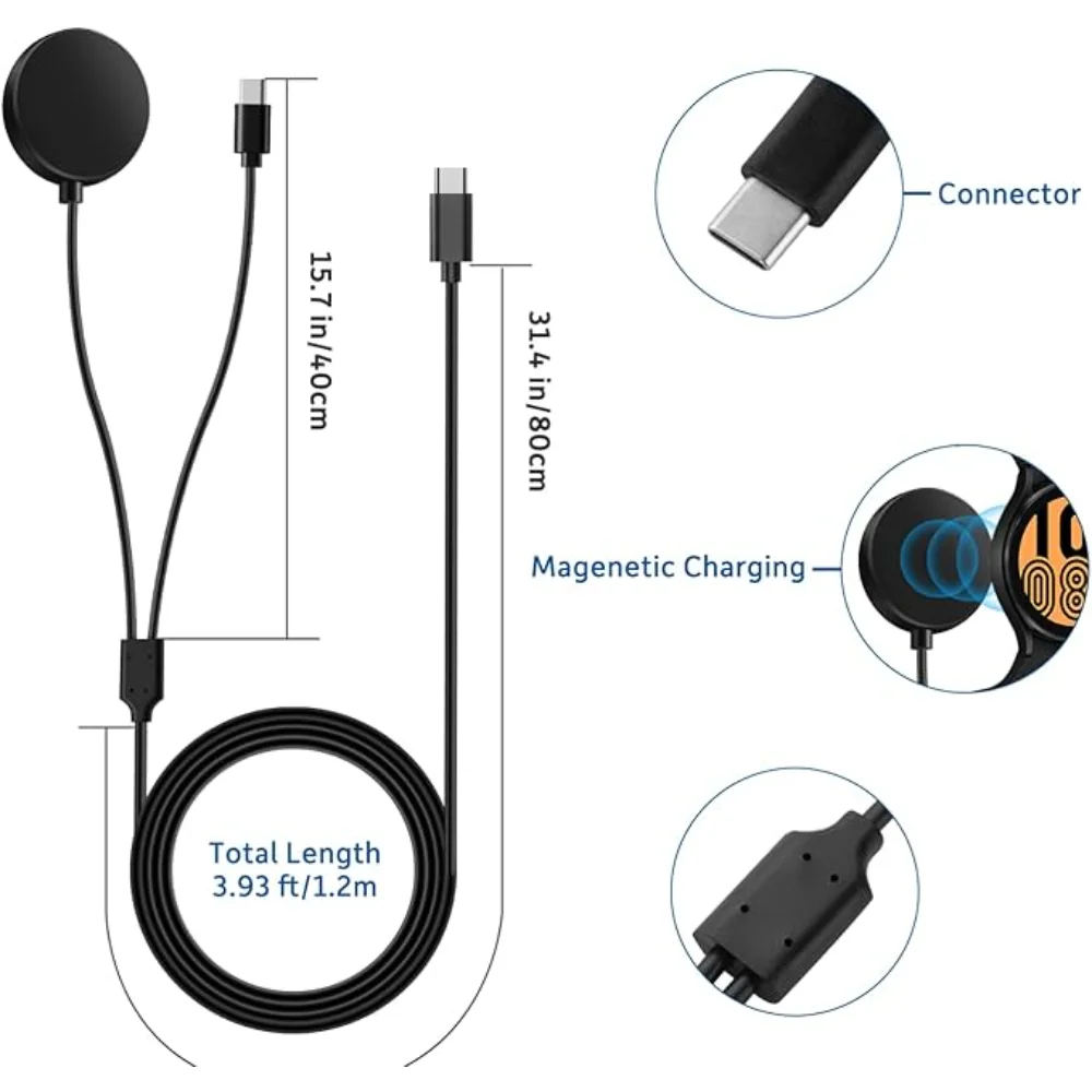 2-in-1-Ladegerät für Samsung Galaxy Watch 7/6/5/5 Pro USB-C – Bild 2