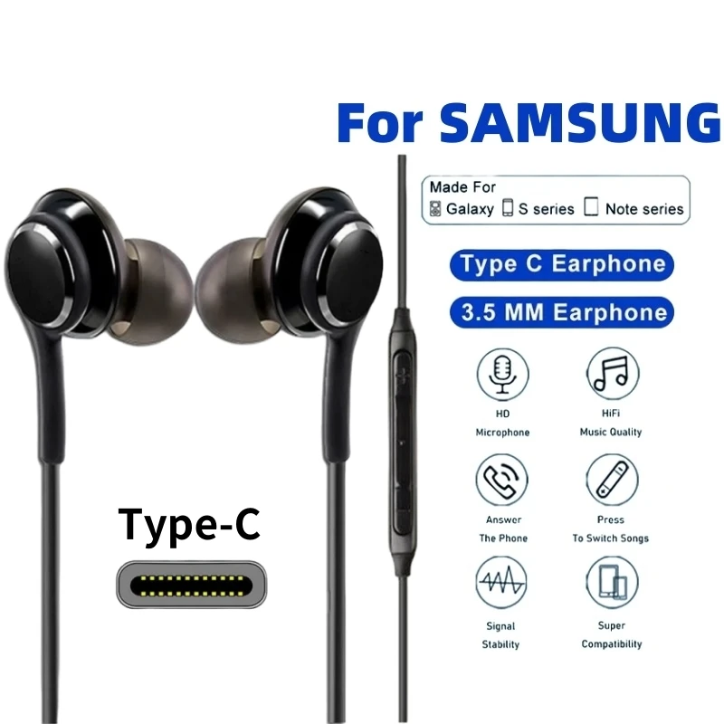 Typ-C-Kopfhörer mit Kabel für Samsung Galaxy S24 S23 S22 3,5