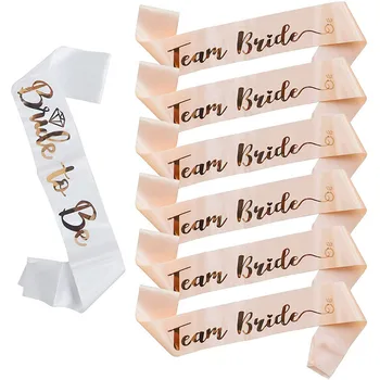 Rose Gold Team Bride To Be Satin Schärpe Bachelorette Party Dekoration Mädchen Junggesellinnenabschied