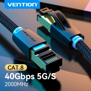 Cat 8 Netzwerkkabel RJ45, 40 Gbit/s, 2000 MHz, Baumwolle geflochten