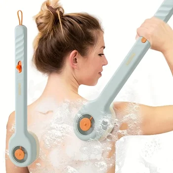Flüssigkeitsgefüllte, weiche Haarbürste mit langem Griff, mit Rückenmassagegerät und langem Griff für Dusch