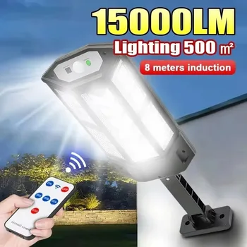 15000LM Bestrahlung 500 ㎡ Solarleuchte für den Außenbereich, Sonnenlicht, Bewegungsmelder, IP65, wasserdicht