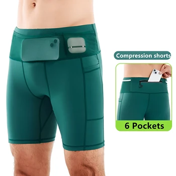 Mul-Pockets Kompressionsshorts 3.0 Marathon-Laufshorts für Herren, schnell trocknend, für Übungen, Training