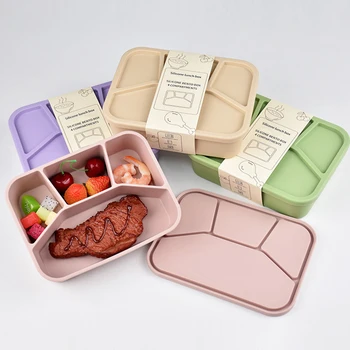 Silikon-Lunchbox, verdickt und auslaufsicher, geeignet für Schüler und Erwachsene, mikrowellen