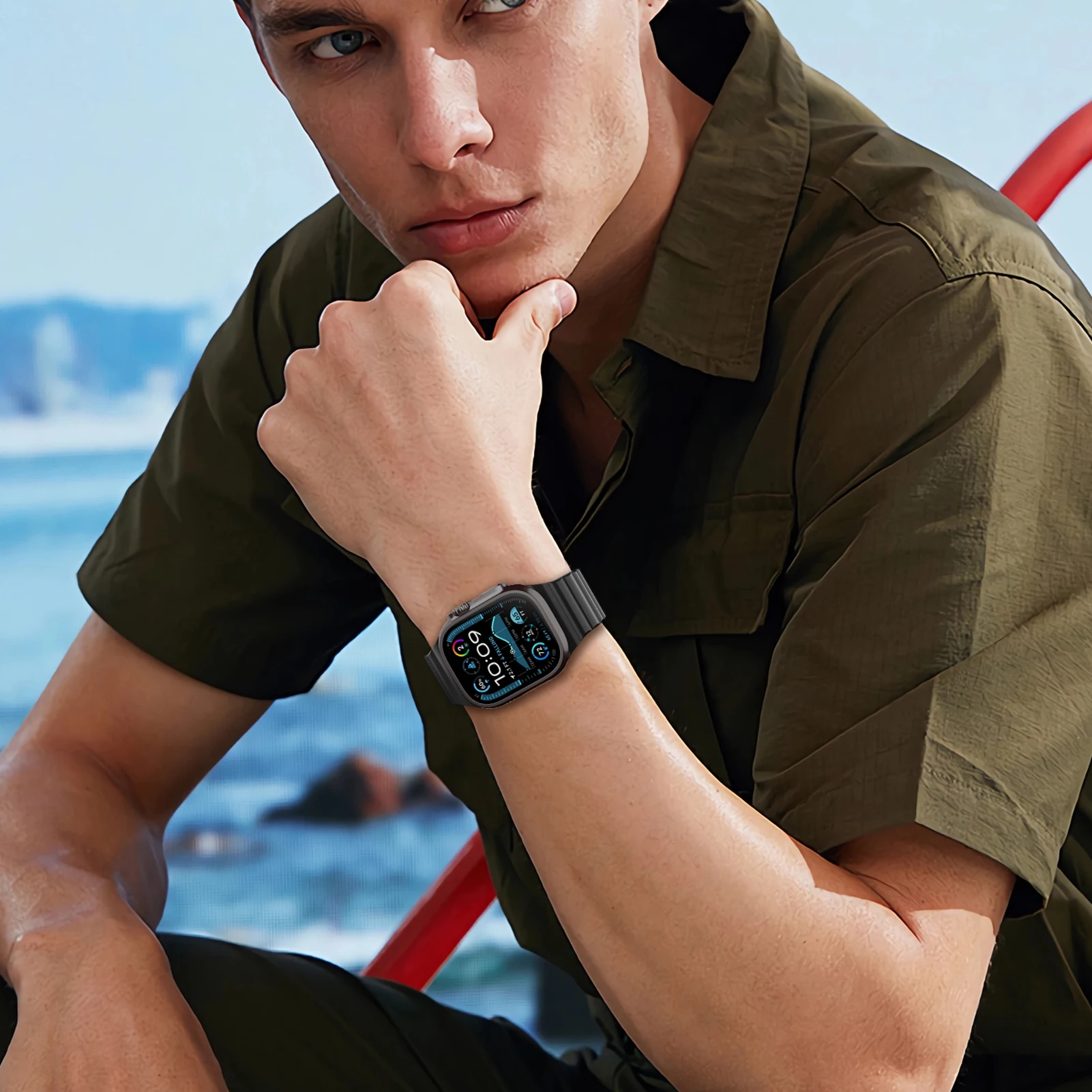 Sport-Silikonarmband für Apple Watch Armbänder 44mm 40mm 46mm – Bild 6