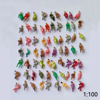 Miniatur-Modell mit vollständiger Sitzfläche, Maßstab 1:100-1:200, sitzende Figur, HO-Zug (100 Stück)