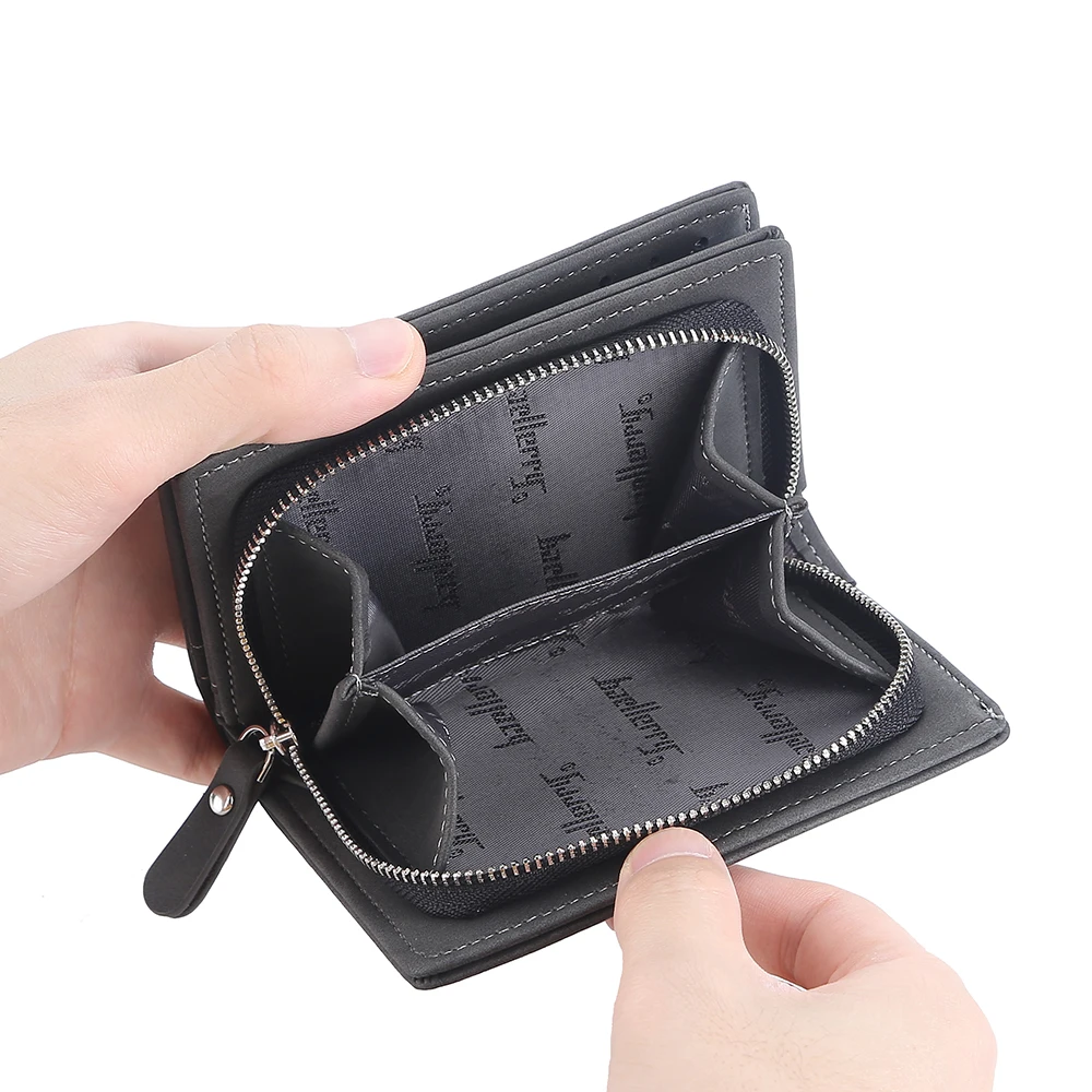 Marke Männer PU Leder kurze Brieftasche Mit Zipper Münzfach – Bild 6