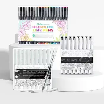 Ohuhu Micro Pen Fineliner Zeichenstifte, 8er-Pack Linienstifte, Kunstfarbige Stifte, feine