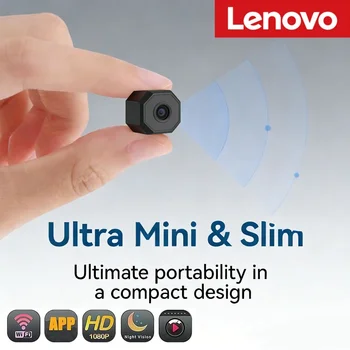 Lenovo Drahtlose Kamera 4K Überwachungskamera Mini-Videokamera Nachtsicht Bewegungserkennung Camcorder