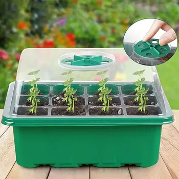 12-Well-Setzlingstopf aus Kunststoff für Sukkulenten, Aussaat, Setzlingbox, isoliertes Setzlingstablett