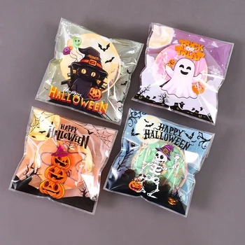 Gruselige Halloween-Süßigkeitentüten Kürbis-Geist-Geschenk-Kekstüten Selbstversiegelnde Beutel