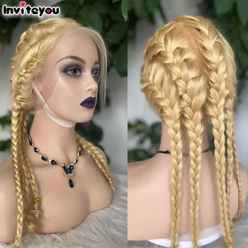 Vollspitzenperücke 16-28 100% Echthaarperücken Knochenglatt # 613 Honigblond HD 360 Full Lace Frontal