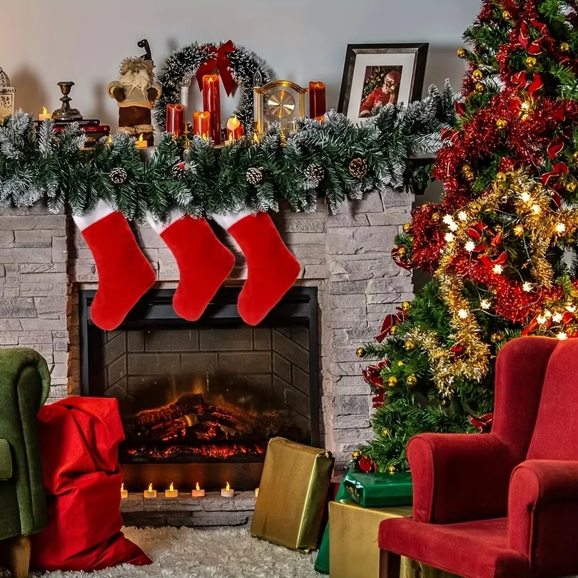10 Stück rote, klassische Weihnachtsstrümpfe – Bild 6