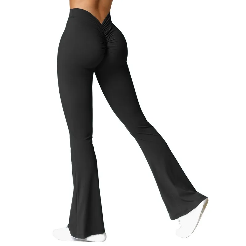 Mode Micro Horn Leggings Frauen V-back Taille Sport Hosen – Bild 2