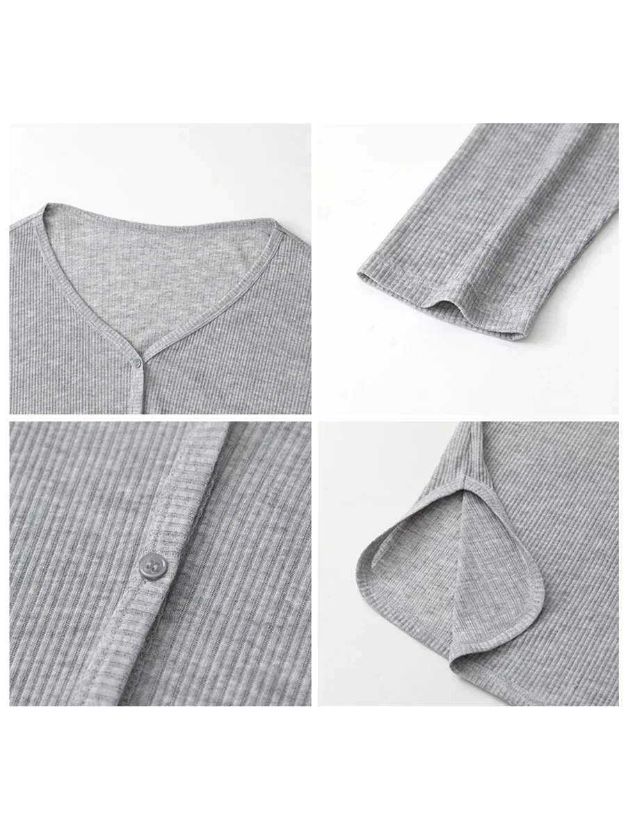 CHIC VEN Damen-Cardigan Neu V-Ausschnitt Langarm Damen-Shirt – Bild 4