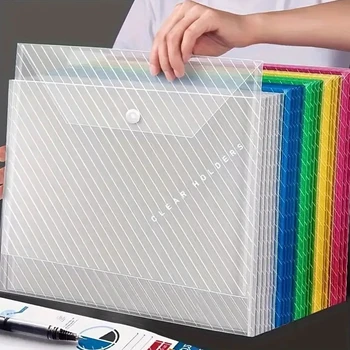 A4 Transparente Datei Tasche Kunststoff Dokumente Einreichung Lagerung Tasche Student Organizer (10 Stück)