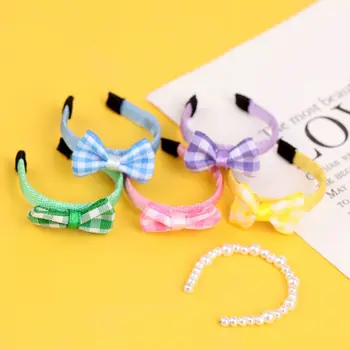Mode 1/12 Puppenhaus Zubehör Puppe Bogen Stirnband ob11 Handgemachte Puppe Haar Zubehör DIY Puppe Perle