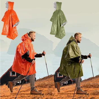 Notfall-Überlebens-Regenponcho Thermische Überlebensdecke Thermischer Regenmantel Wärmereflektierend