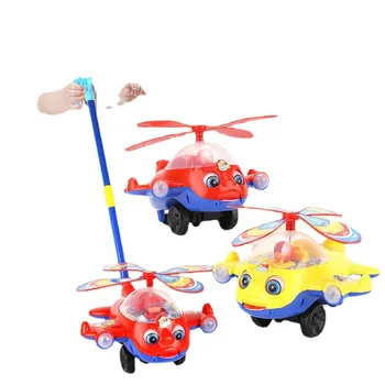 Cartoon Flugzeug Spielzeug Trolley Lernspielzeug für Kinder Kleinkind Kinder Lernen Gehen Hand Push Flugzeug