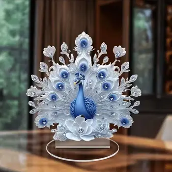 Weiße Studie Dekor Pfau Figur Pfau Dekor für Büro Einweihungsgeschenk Studie