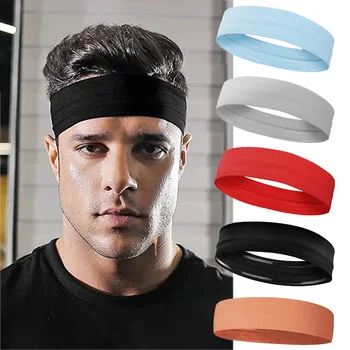 Männer Sport Elastische Stirnbänder Dicke, Nicht-Slip Schweißband Sport Gym Stirnband Frauen Männer Atmungs