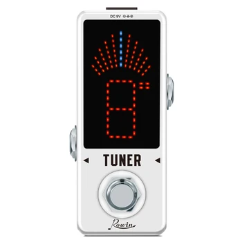 Rowin LT-910 Gitarrenstimmgerät, Mini-chromatischer Stimmgerät, Pedaleffekt, LED-Anzeige, True Bypass