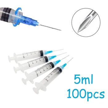5 ml sterile Luer-Lock-Spritzen mit 23G 25 mm Nadeln, einzeln verpackt für die Messung (100 Stück)