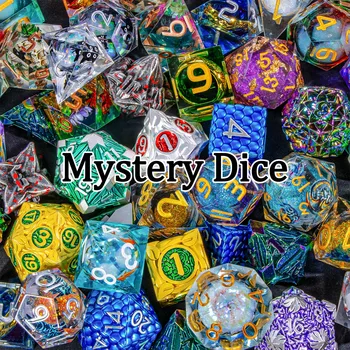 Mystery Dice Set DND für Rollenspiele, Sharp Edge oder Metal D&D Dice D20 D12 D10 D8 D6 D4 Dungeon and Dragon