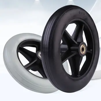 6/7/8 Zoll Gummi räder glatt flexibel Hoch leistungs rollstuhl Front rolle solide Einkaufs wagen Rad Rollstuhl