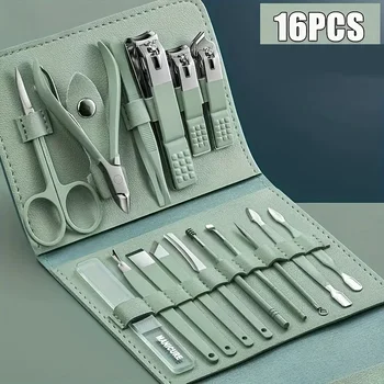 Profession elle Nagel knipser und Nagel haut zangen Set mit Reisekoffer Maniküre Set Pediküre Sets (16 Stück)