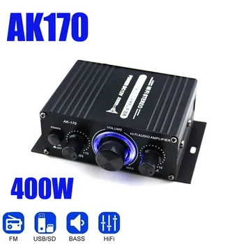 AK170 Mini Digital Power Audio Auto Verstärker Blau Licht Stereo Audio Verstärker für Heimkino Club Party