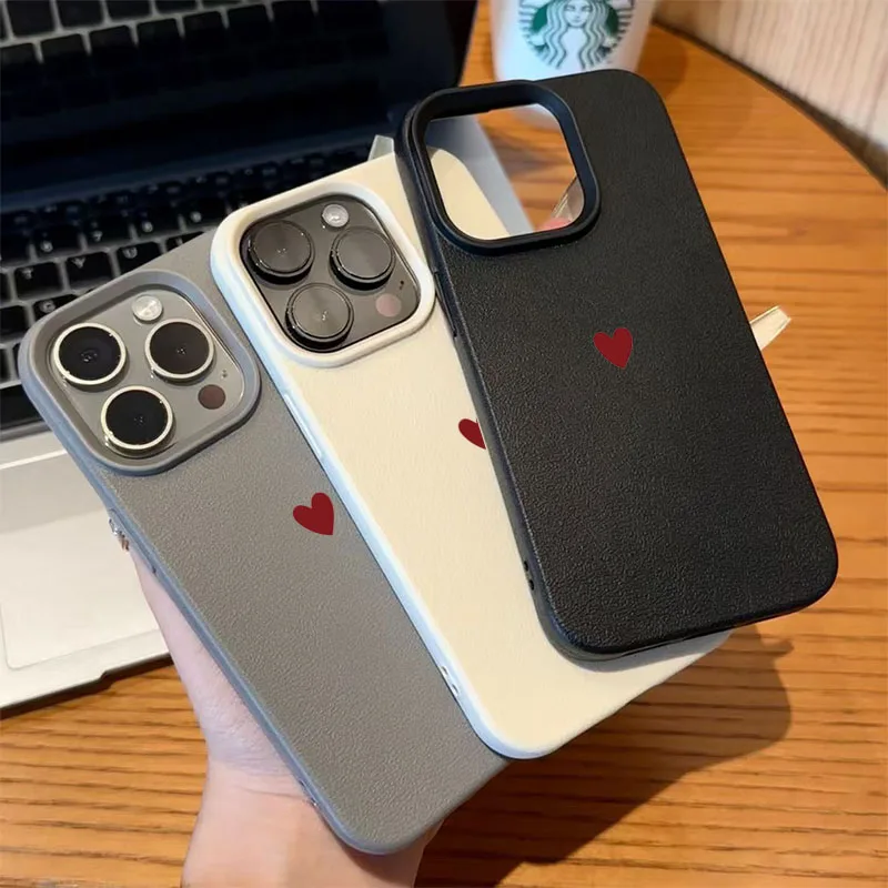 Einfache rote Liebesherz-weiche TPU-Telefonhülle für iPhone – Bild 5