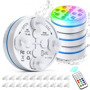 Aktualisierte tauchbare 13-LED-Unterwasserleuchte mit Fernbedienung, Unterwasser-Poolleuchte, IP68, helle