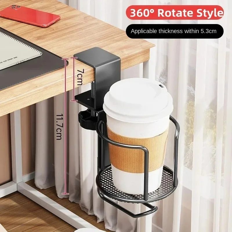 2-in-1-Schreibtisch-Getränkehalter ohne Bohren, verstellbar – Bild 5