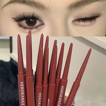 12-Farben-Eyeliner-Stift, wasserfest, langlebig, Orange, Schwarz, Braun, leicht zu tragender